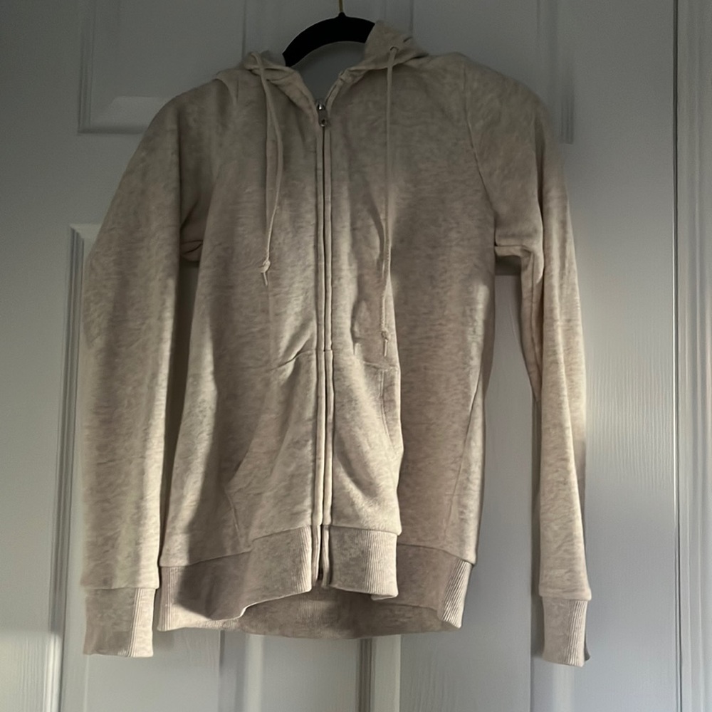 Uniqlo White Zip Up Hoodie | Size S